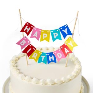 Happy Birthday Banner Cake Topper