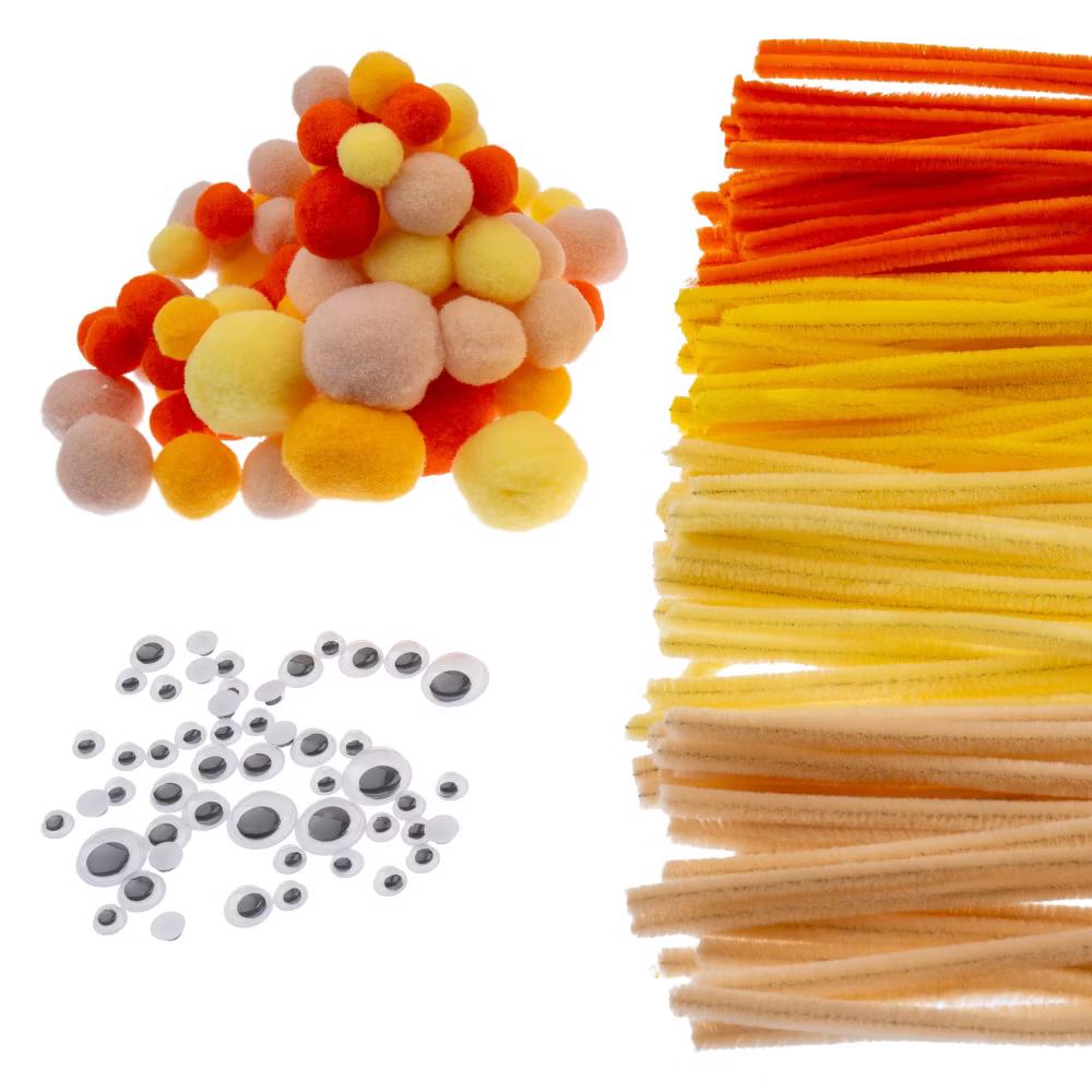 300ct Craft Combo Pack Pipe Cleaners Pompoms Googly Eyes Activity Kits - Image 32