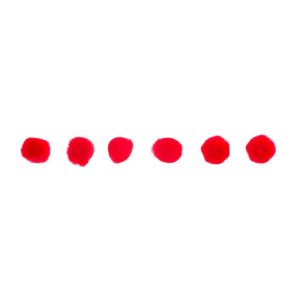 0.25in Red Pom Poms for Crafts DIY Art Creative, 100pcs