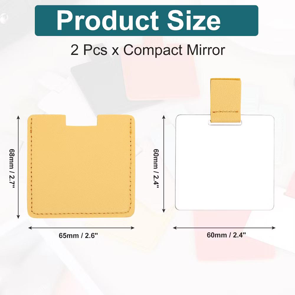 Stainless Steel Women Travel Makeup Mini Folding Mirror 2 Pcs - Image 22