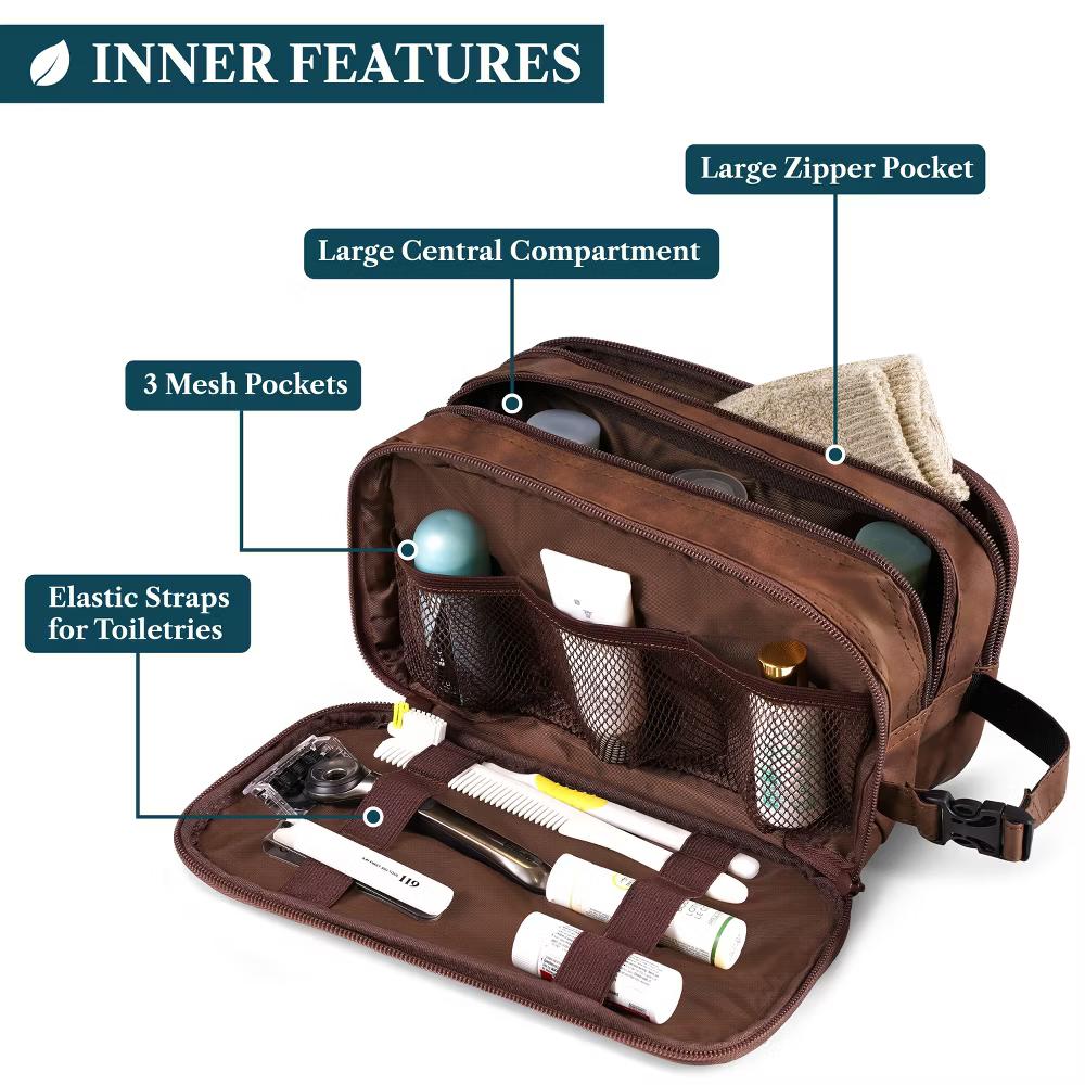 Toiletry Bag for Men, Travel Pouch Essentials Shaving Dopp Kit, Water Resistant Organizer Case Accessories - Image 21