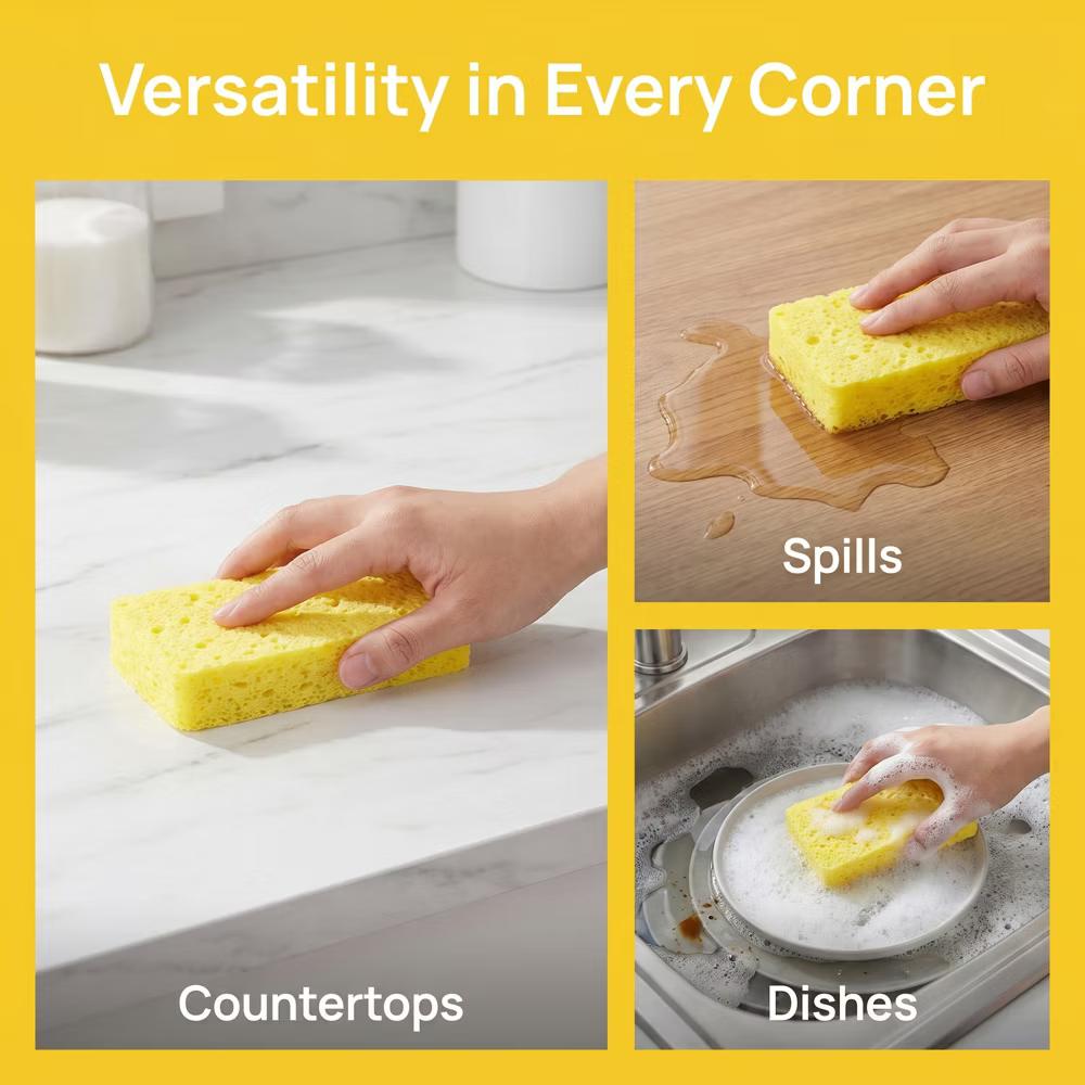 Kitchen Household Cleaning Non-Scratch Cleaning Sponge 6 Pcs - Image 46