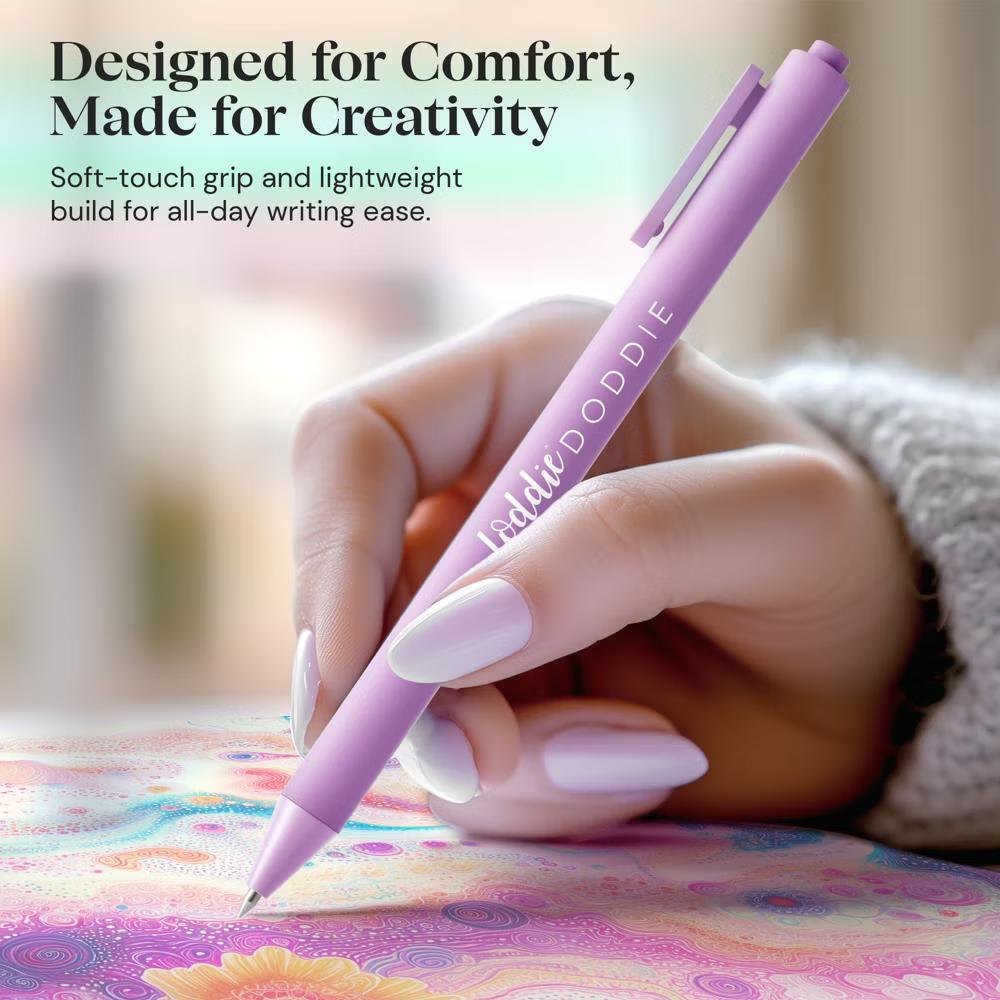 18ct Satin Barrel Retractable Gel Pens - Pastel Colors - Image 5