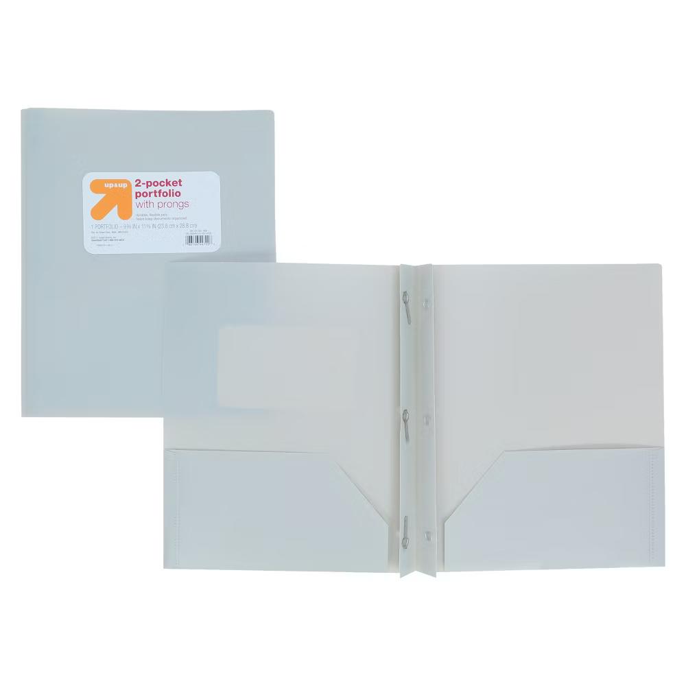 2 Pocket Plastic Folder with Prongs - Image 11