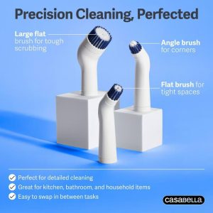 Casabella Power Spin Detail Scrubber: Multipurpose Use, Suitable for Shower, Sink, Grout