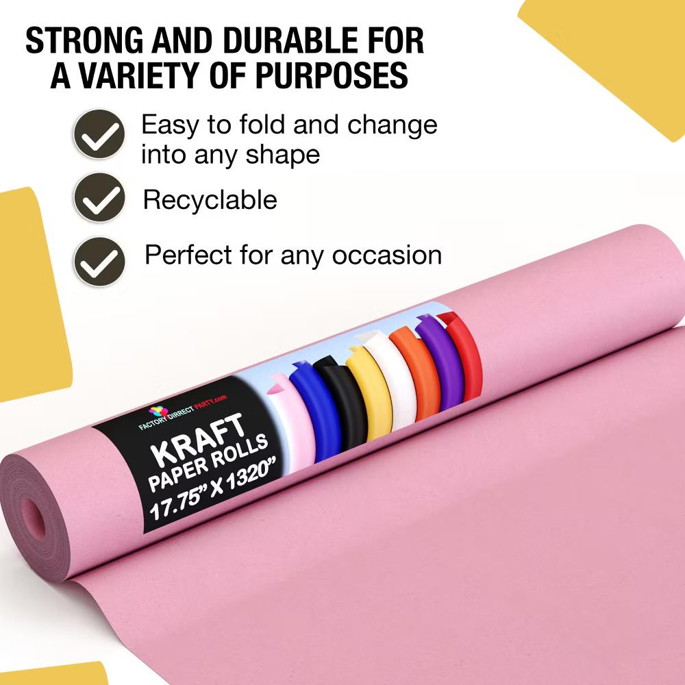 Exquisite Colored Kraft Paper Roll 17.5 In 110 Ft Kraft Wrapping Paper Craft Paper Shipping Paper Kraft Paper Roll Gift Wrap - Image 43