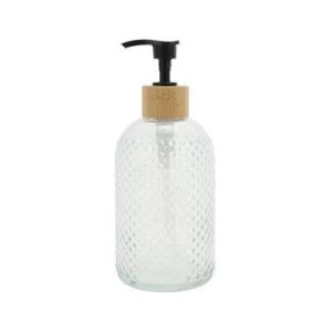 Round Bottom Raindrops Soap Dispenser 13.53oz Clear Black 1 Pc