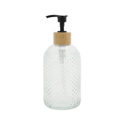 Round Bottom Raindrops Soap Dispenser 13.53oz Clear Black 1 Pc