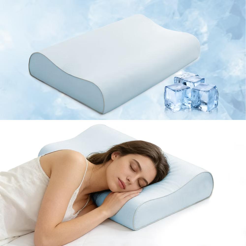 Peace Nest Single Pack Cooling Ergonomic Contour Memory Foam Pillow with Breathable Removable Cover - Image 6