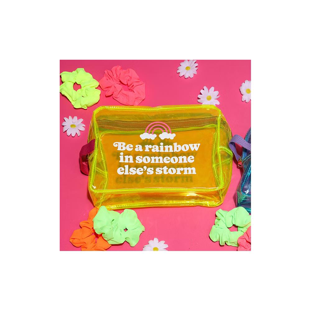Totalee Gift Be A Rainbow Clear Travel Bag Plastic Yellow zip wallets - Image 2