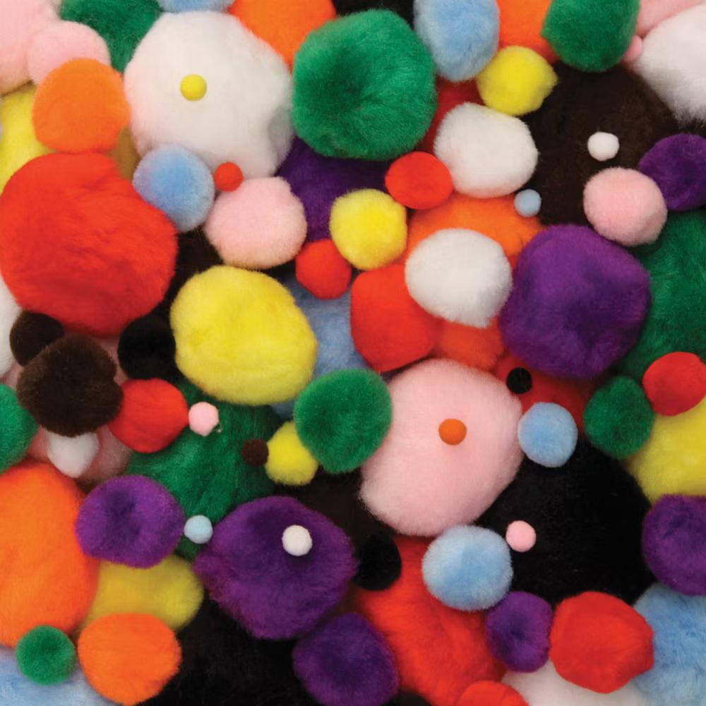 Pom Pons, Bright Hues, Assorted Sizes, 100 Pieces - Image 6