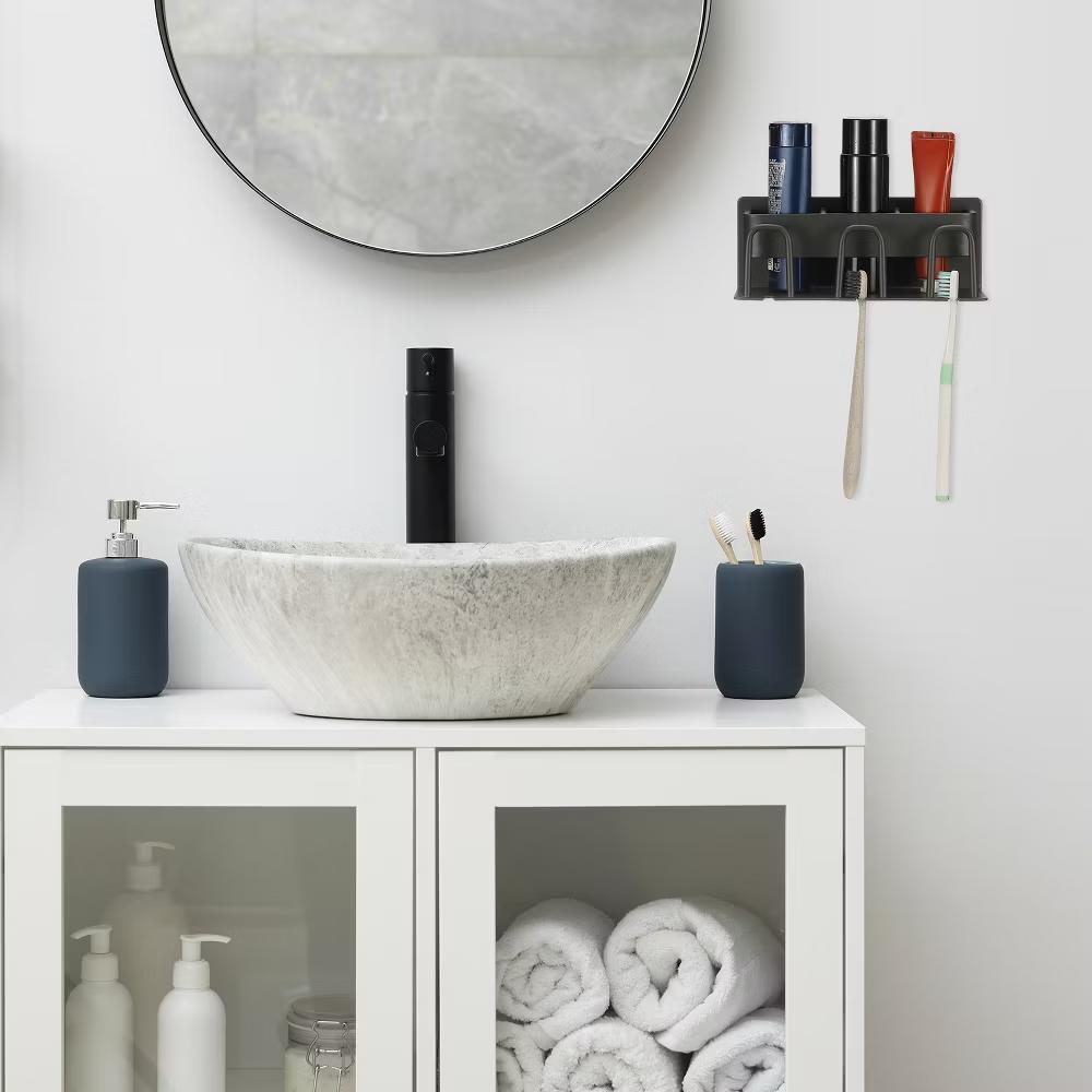 Durable Material No-Drill Installation Practical Design Versatile Use Toothbrush Holder - Image 20