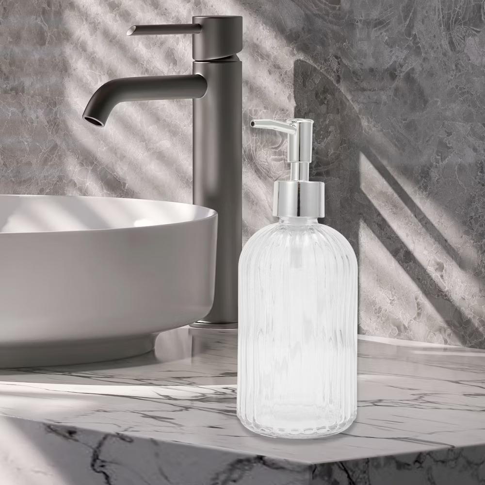Convenient Vertical Stripe Soap Dispenser 13.53oz 1 Pc - Image 17
