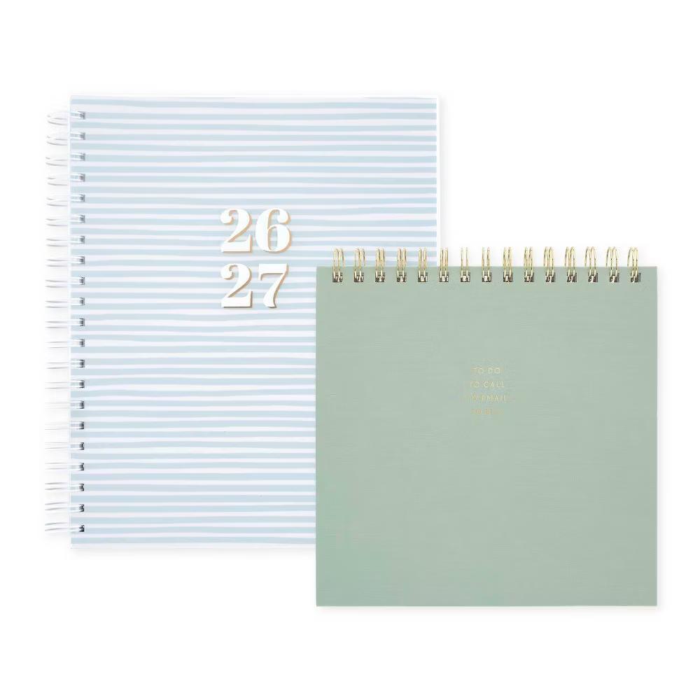 Essentials 8.5"x11" 2026-2027 Large Student Weekly/Monthly Frosted Poly Blue Stripe - Image 8