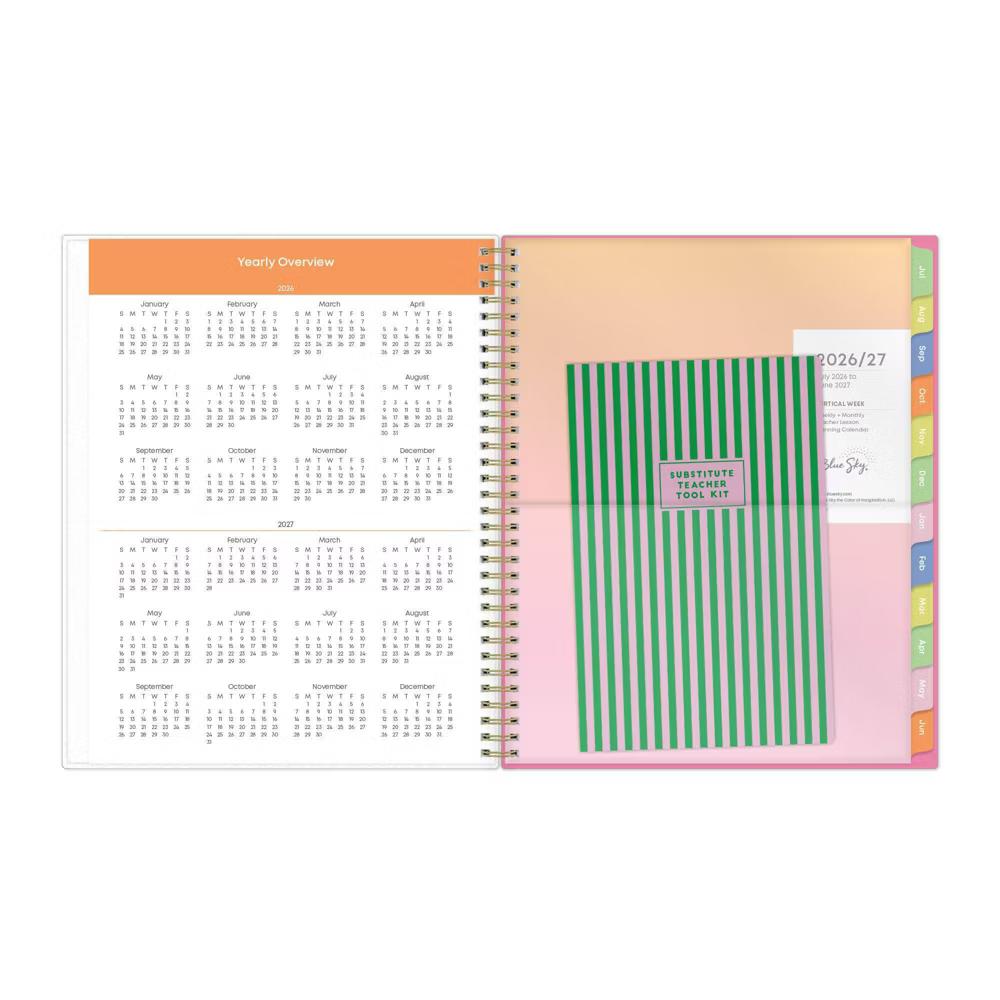 Blue Sky 8.5"x11" 2026-2027 Weekly/Monthly Teacher Planner Frosted with Notebook and Pouch Beautiful Minds - Image 11