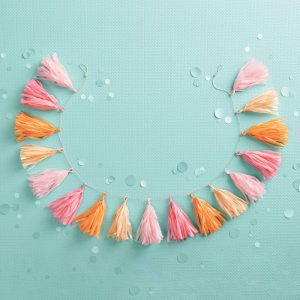 Tassel Party Garland Pink and Orange