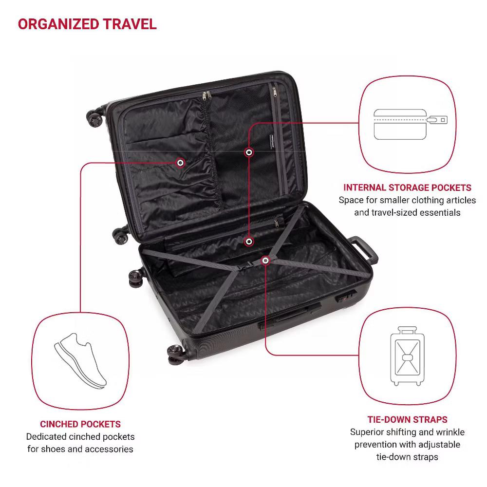 Energie Hardside Large Checked Spinner Wheels Suitcase - Image 8
