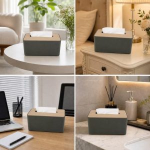 Wooden Lid Tissue Box Cover 1 Pc