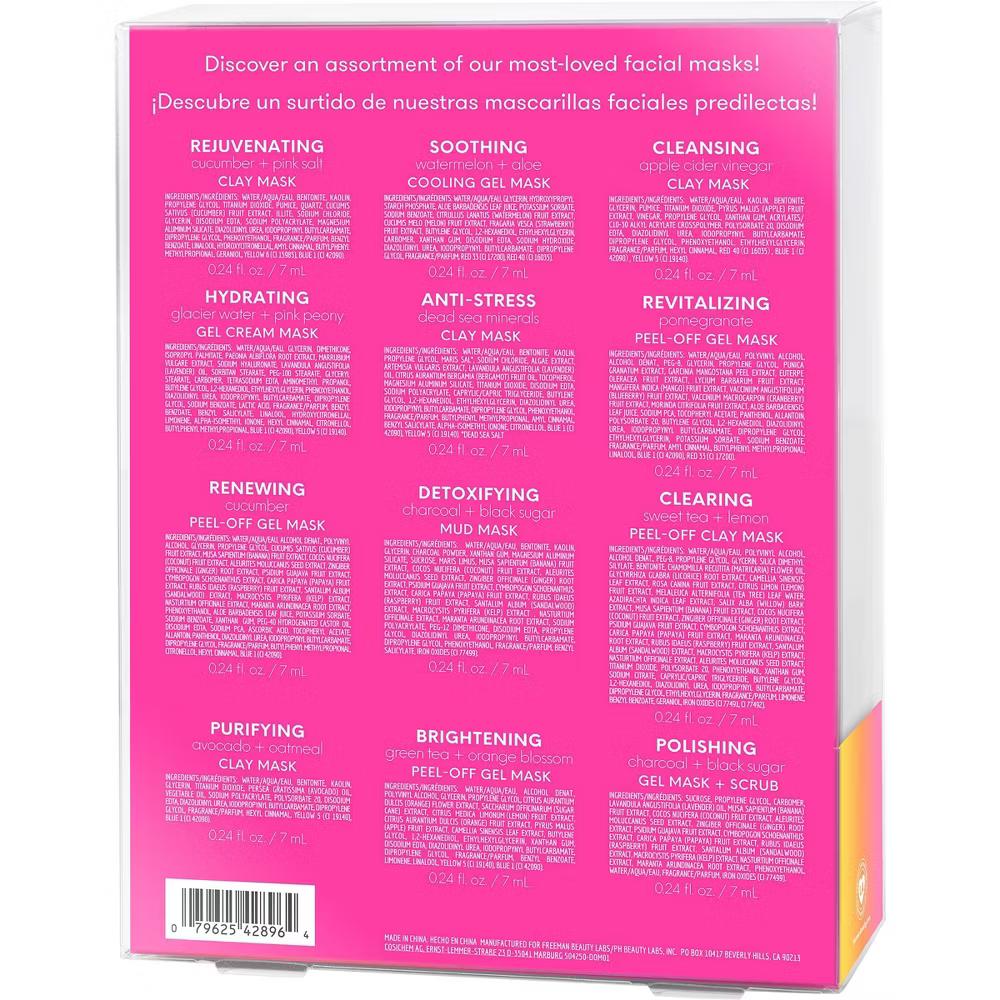 Freeman Love to Mask Face Mask Kit - 14pc: Deep Cleansing, Soothing, Hydrating & Detoxifying for All Skin Types