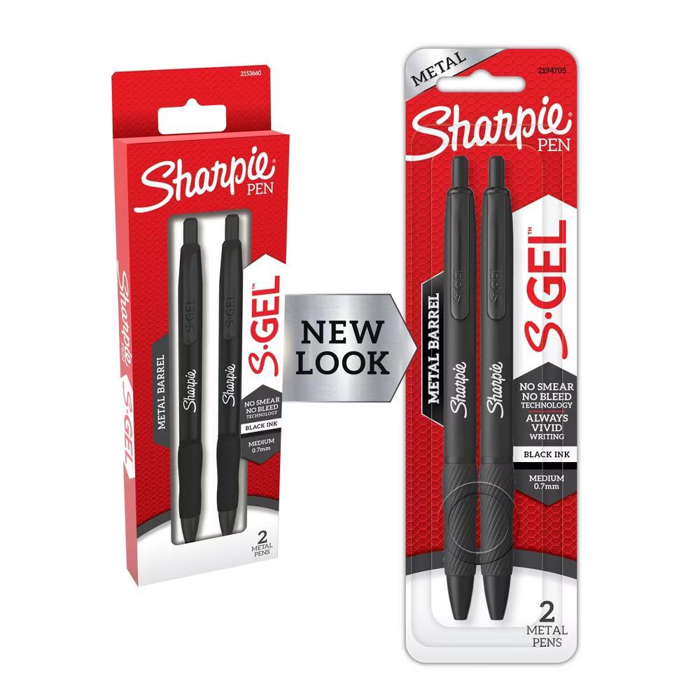 2pk S-Gel Pens Black Metal Barrel 0.7mm Medium Tip Black Ink: Art Stationery Gel Pens, Office Supplies - Image 9