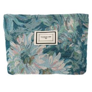 Travel Zipper Floral Makeup Bags and Organizers Blue