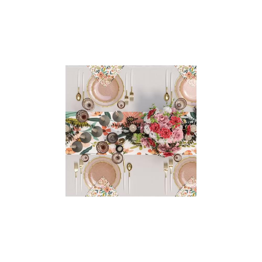 Trendables 40 Pieces Plastic Disposable Wedding Plates Set - 20 7.5" & 20 10" Thin & DelicateTinted Petals Plates with Rim - Image 27