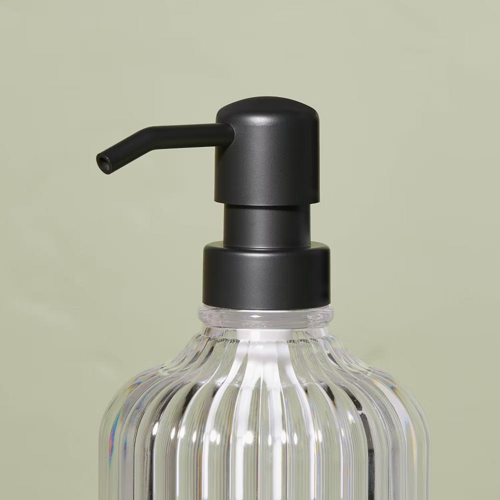 Fluted Acrylic Shower Dispenser - with Magnolia: Refillable Bathroom Accessory - Image 2