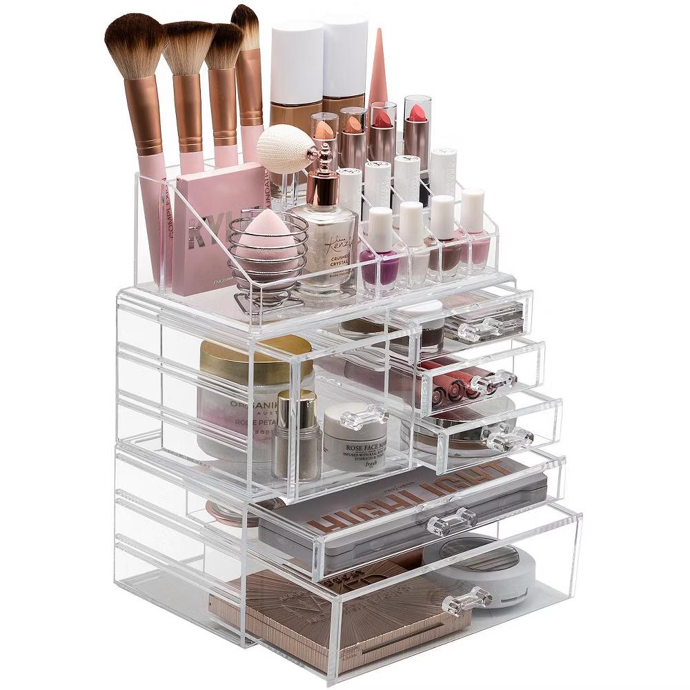Large Clear Makeup Organizer Case - 3 Piece Set - Image 5