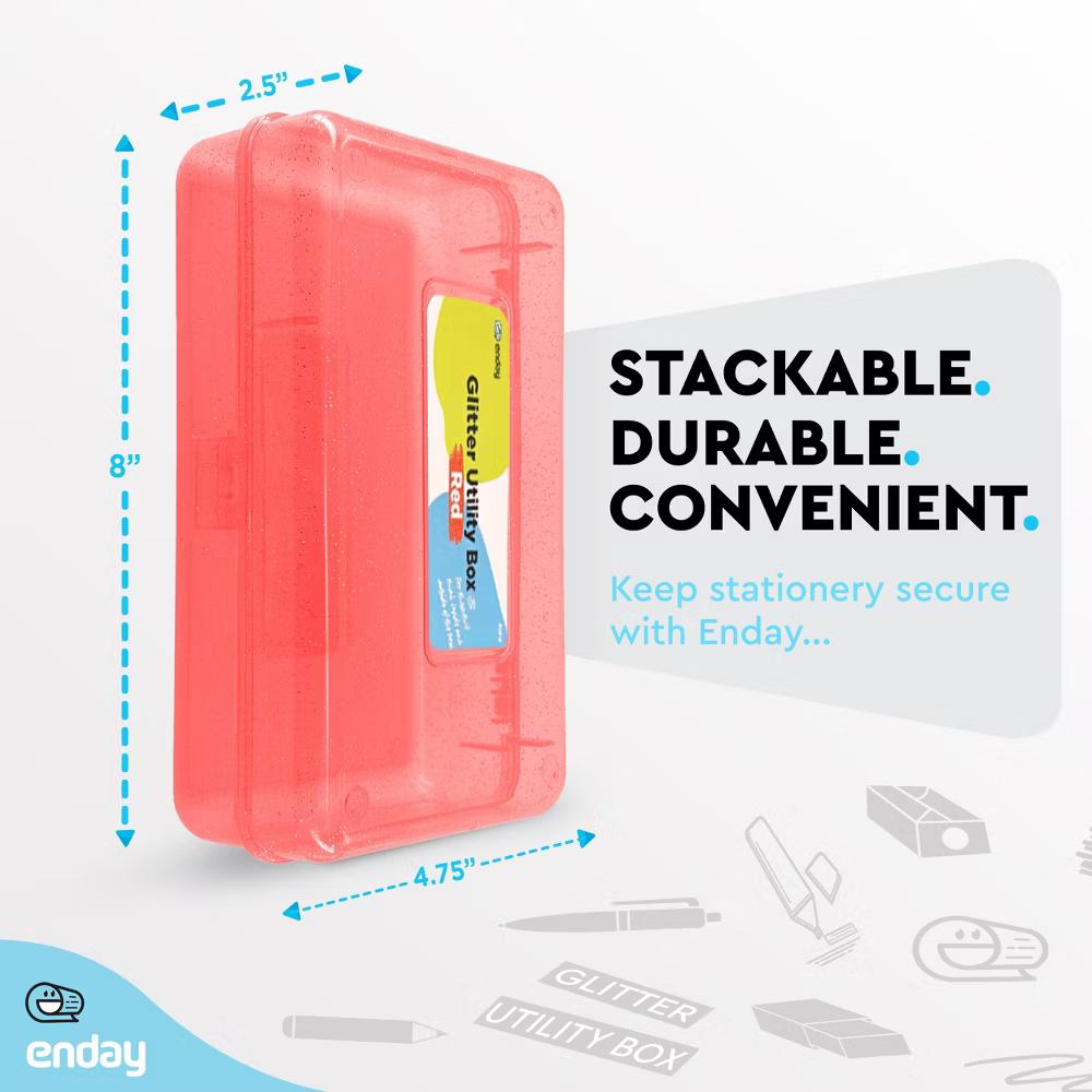 Plastic Pencil Box with Snap Closure Lids, Small Utility Storage Crayon School and Office Supplies Case Organizer - Image 35