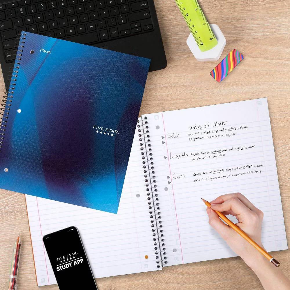 Five Star 8"x10.5" Active Wide Ruled Notebook 80 Pages Blue - Image 5