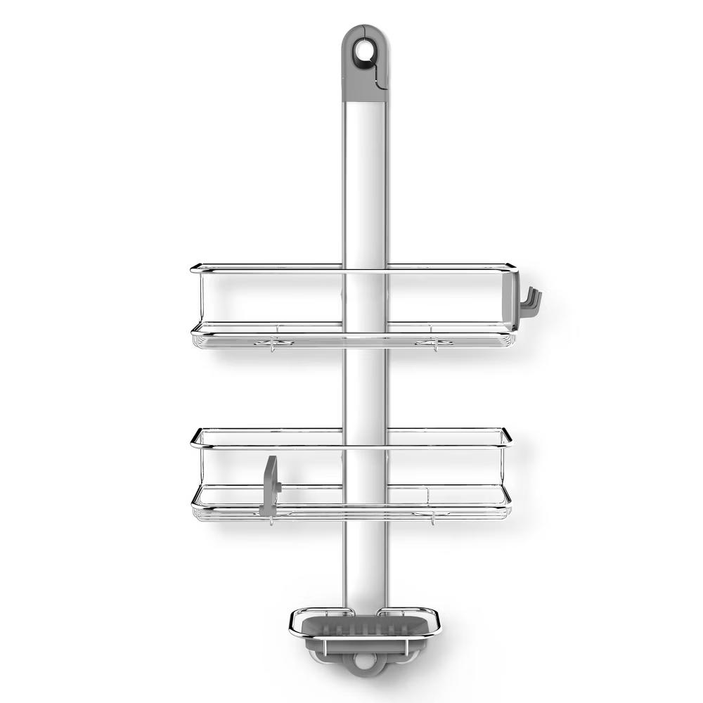 simplehuman Medium Adjustable Shower Caddy - Stainless Steel/Anodized Aluminum: Bath Organizer, Rustproof Shelf - Image 6