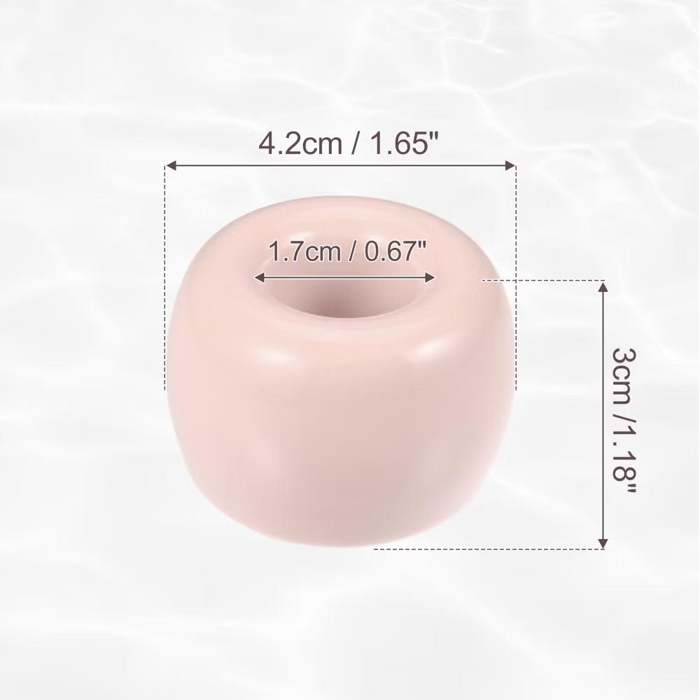Bathroom Round Mini Ceramic Toothbrush Holder 1.65"x1.18" 2Pcs - Image 44