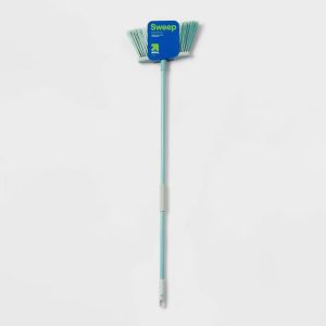 Angle Floor Broom - Soft Grip, Hanging Loop, Steel Handle, Multi-Surface Use