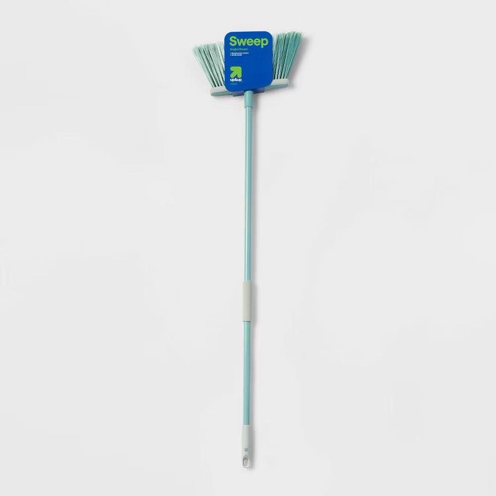Angle Floor Broom - Soft Grip, Hanging Loop, Steel Handle, Multi-Surface Use