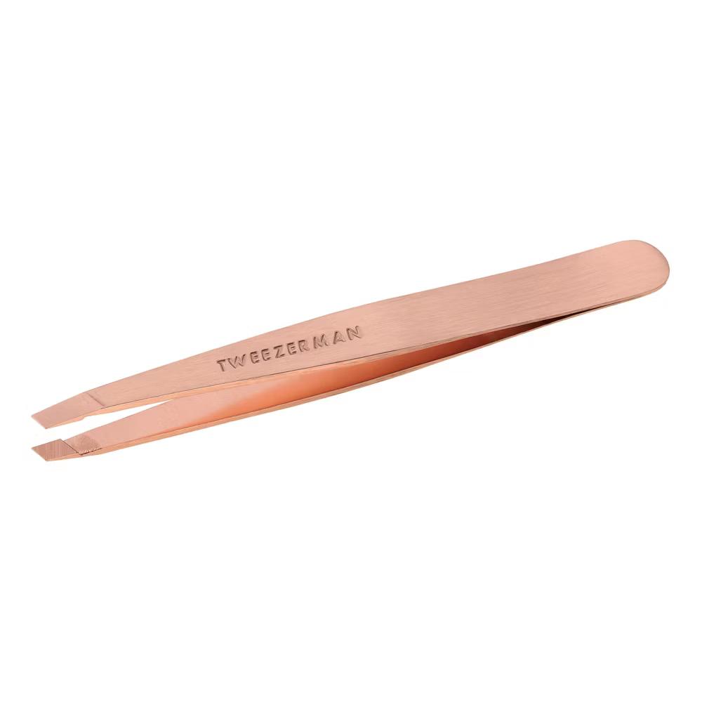 Slant Tweezer - Rose Gold: Stainless Steel, Eyebrow Hair Removal Tool