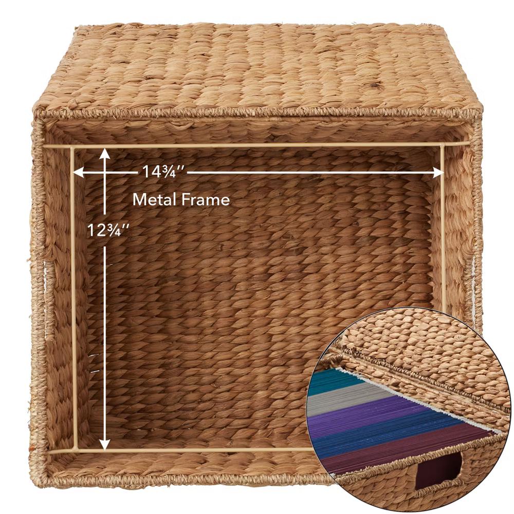 Casafield Rolling Filing Cabinet - Water Hyacinth Hanging File Folder Organizer on Wheels, Home Office Storage - Image 4