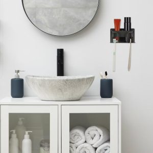 Durable Material No-Drill Installation Practical Design Versatile Use Toothbrush Holder