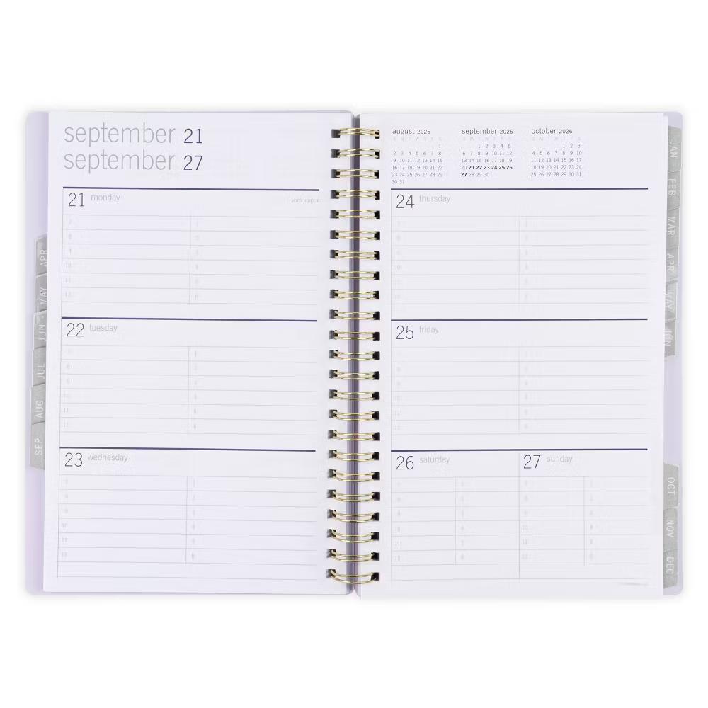 PlanAhead 5.5"x8" April 2026 - June 2027 Monthly/Weekly Planner Purple with Gold Foil Touches - Image 6
