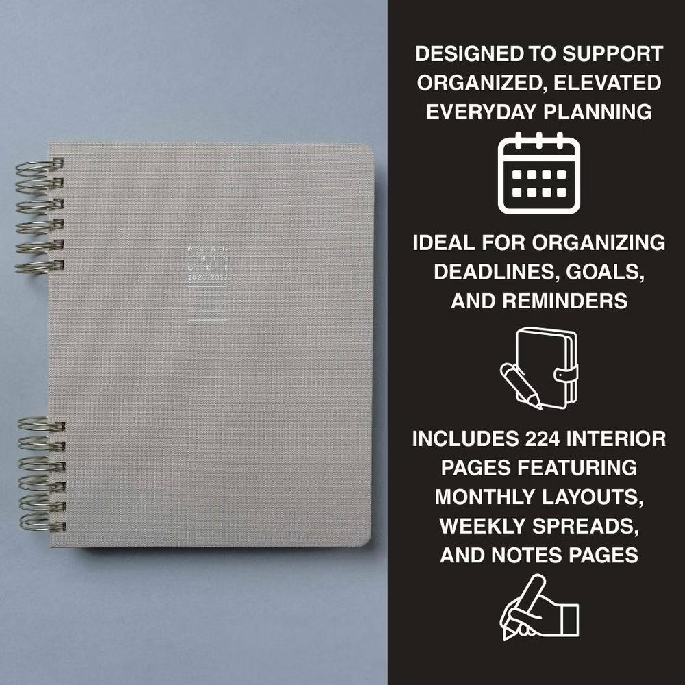 15 Month 2026-2027 8" 10" Monthly/Weekly Planner - Warm Gray - Image 2