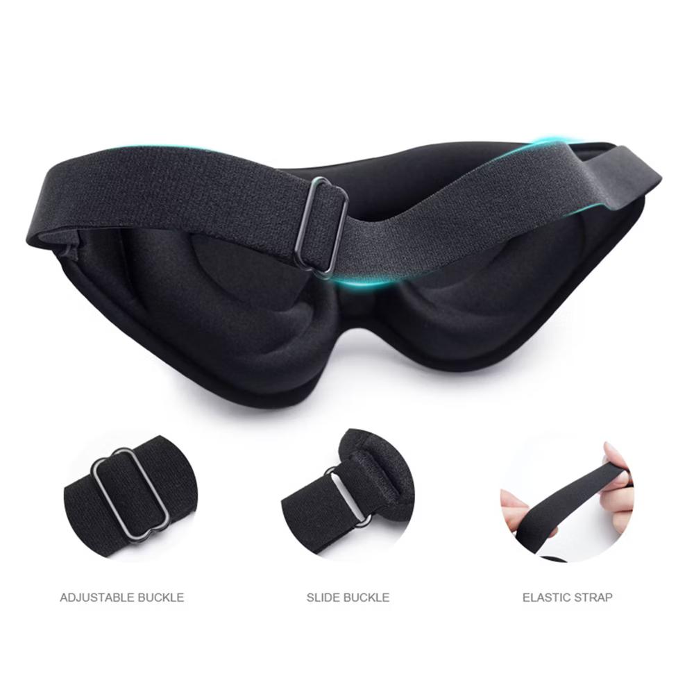 3D Contoured Sleep Eye Mask with Memory Foam Padding Adjustable Strap and Full Light Blocking Design - Image 5