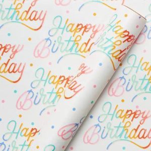 20 Sq Ft Rainbow Birthday Wrapping Paper