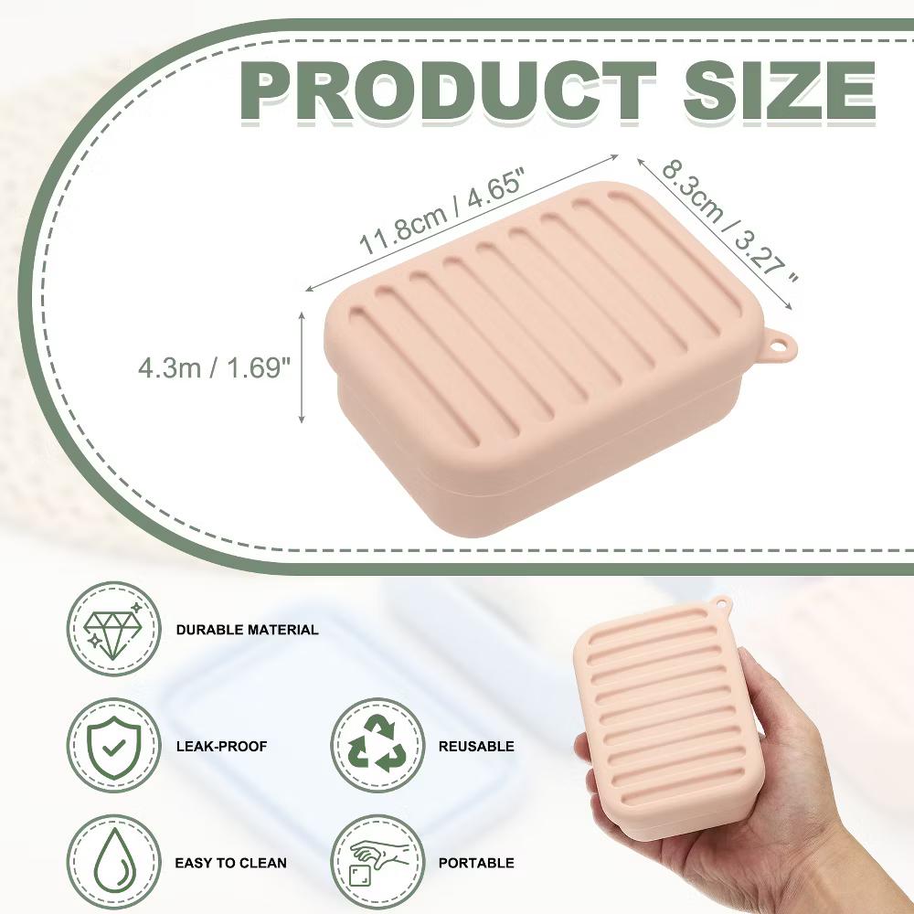 Soap Dish, Silicone Leak Proof Soap Bar Case - Image 12