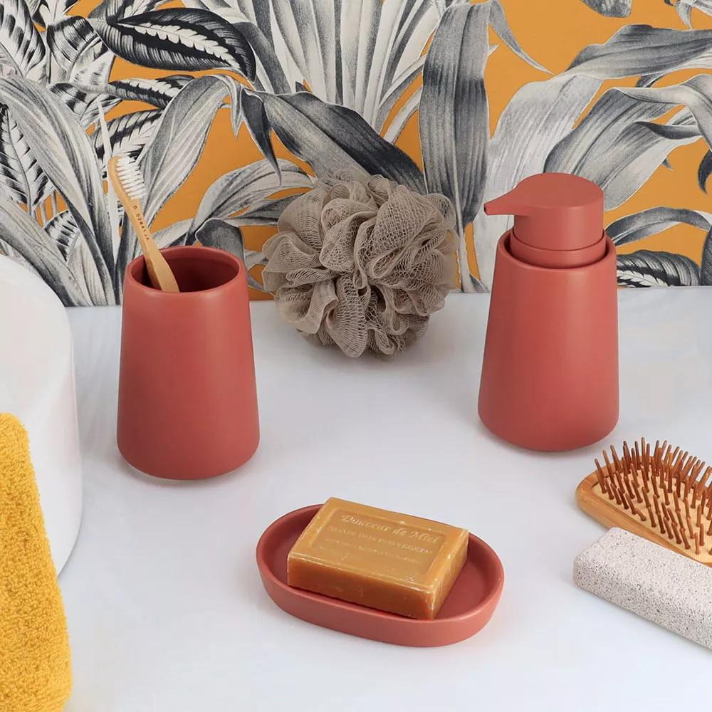 French Home Goods Elegant Stoneware Bathroom Tumbler & Toothbrush Holder - Flared Shape, 14 oz - Image 11