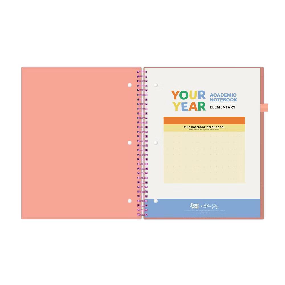 Blue Sky Your Year College Wirebound Notebook 8.5"x11" Orange - Image 2