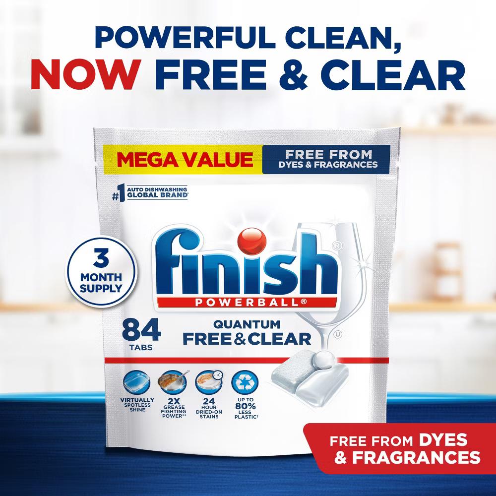 Quantum Free & Clear Dishwasher Detergent Tablets - 84ct - Image 4