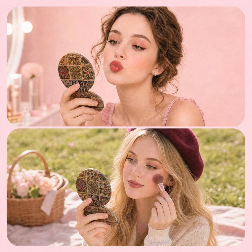 Folding Magnetic Double-Sided Round Makeup Mirror 1 Pc - Image 4