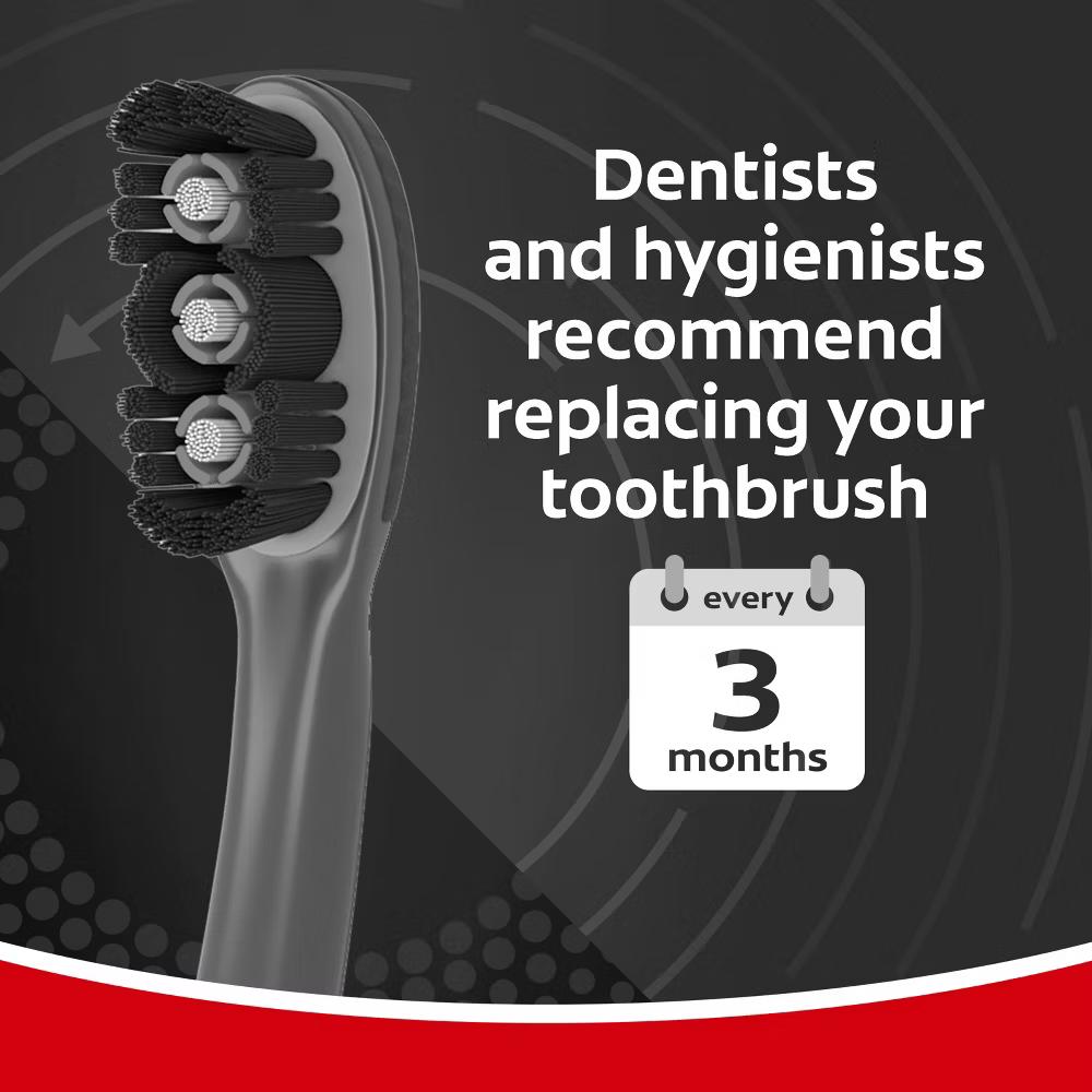 360 Vibrate Charcoal Battery Powered Electric Toothbrush - Soft - Black - Image 12