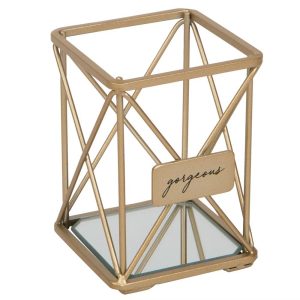 Cosmetic Brush/Pencil Holder Satin Gold