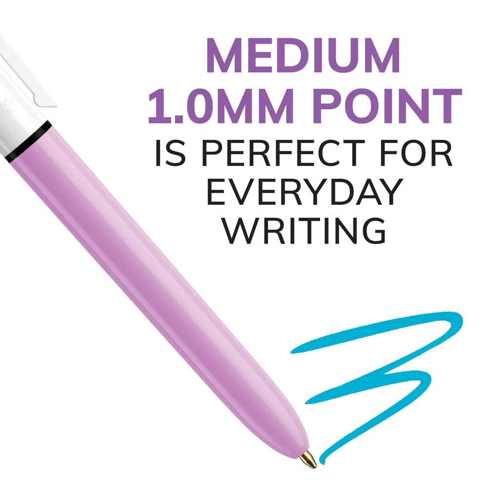 2pk 4-Color Ballpoint Pens Pastel Ink: Back to School Supplies for Notes & Planning - Image 4