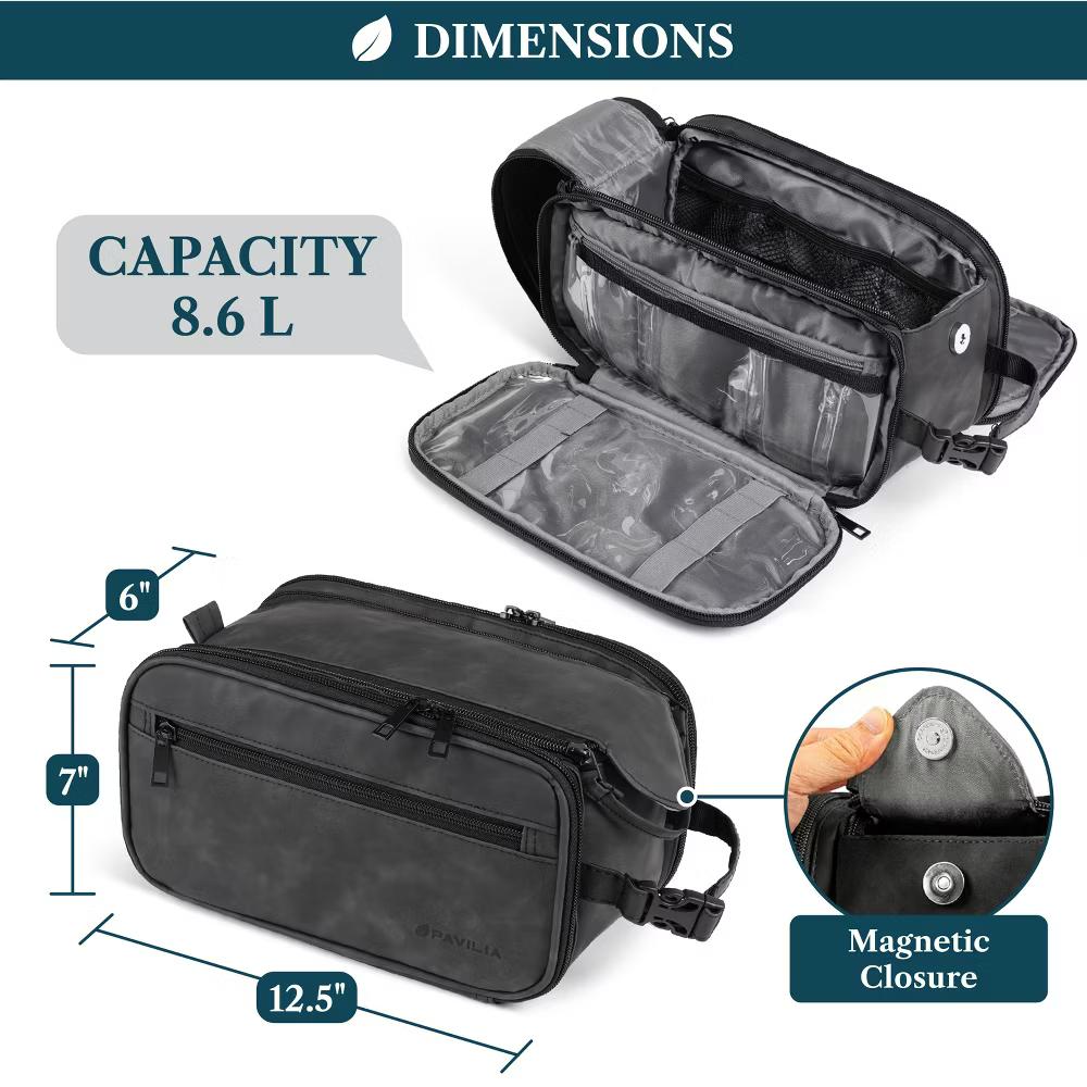 Toiletry Bag Women Men, Travel Toiletries Organizer Case, Essentials Shaving Dopp Kit, Cosmetic Make Up Accessories - Image 9